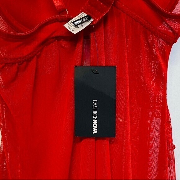 NWT, Fashion Nova Babydoll, Size M, Red -‎ 1 piece* - Picture 4 of 6